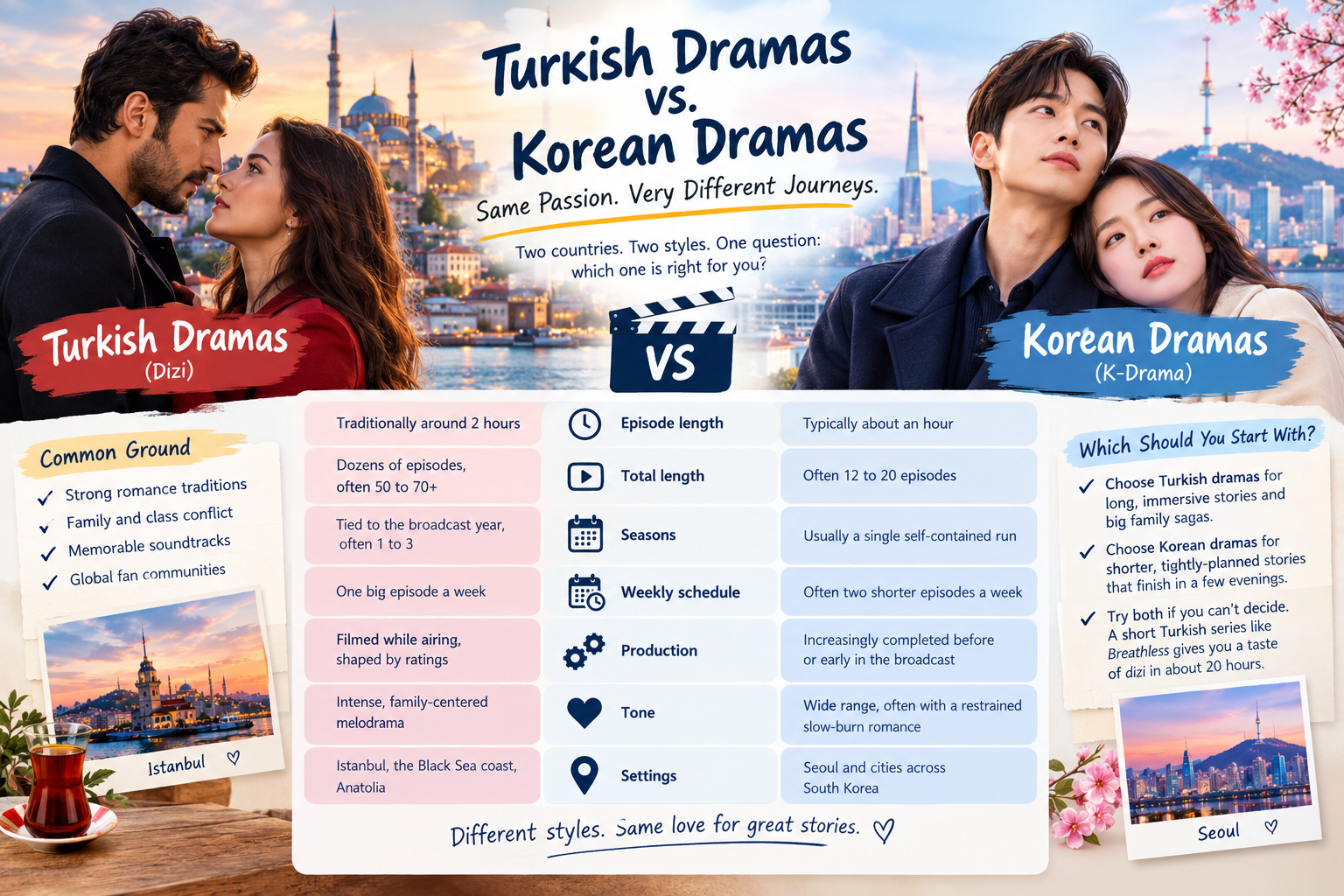 Turkish Drama vs Korean Drama: 7 Key Differences